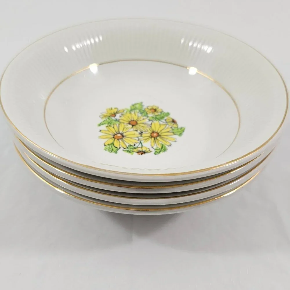 Staffordshire England Summertime Coupe Cereal Salad Soup Bowls – Set of 4